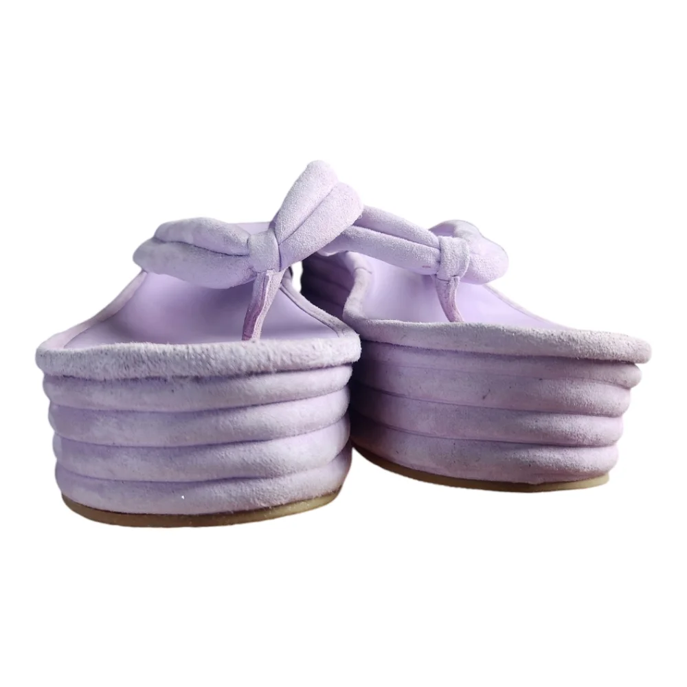 Veronica Beard Geno Lavender Suede Platform Sandals 90's Inspired Wedge Sz 10.5 - Picture 5 of 9